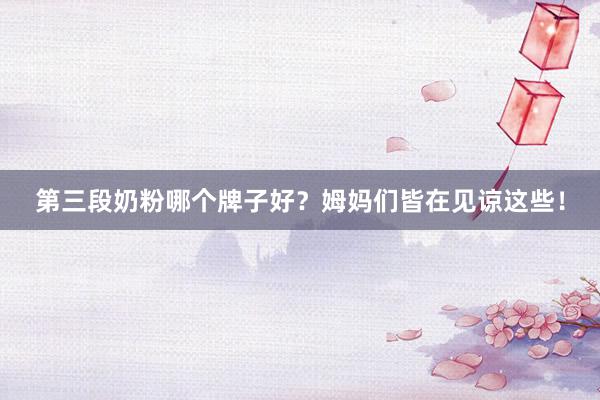 第三段奶粉哪个牌子好？姆妈们皆在见谅这些！